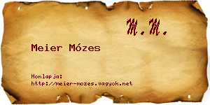 Meier Mózes névjegykártya